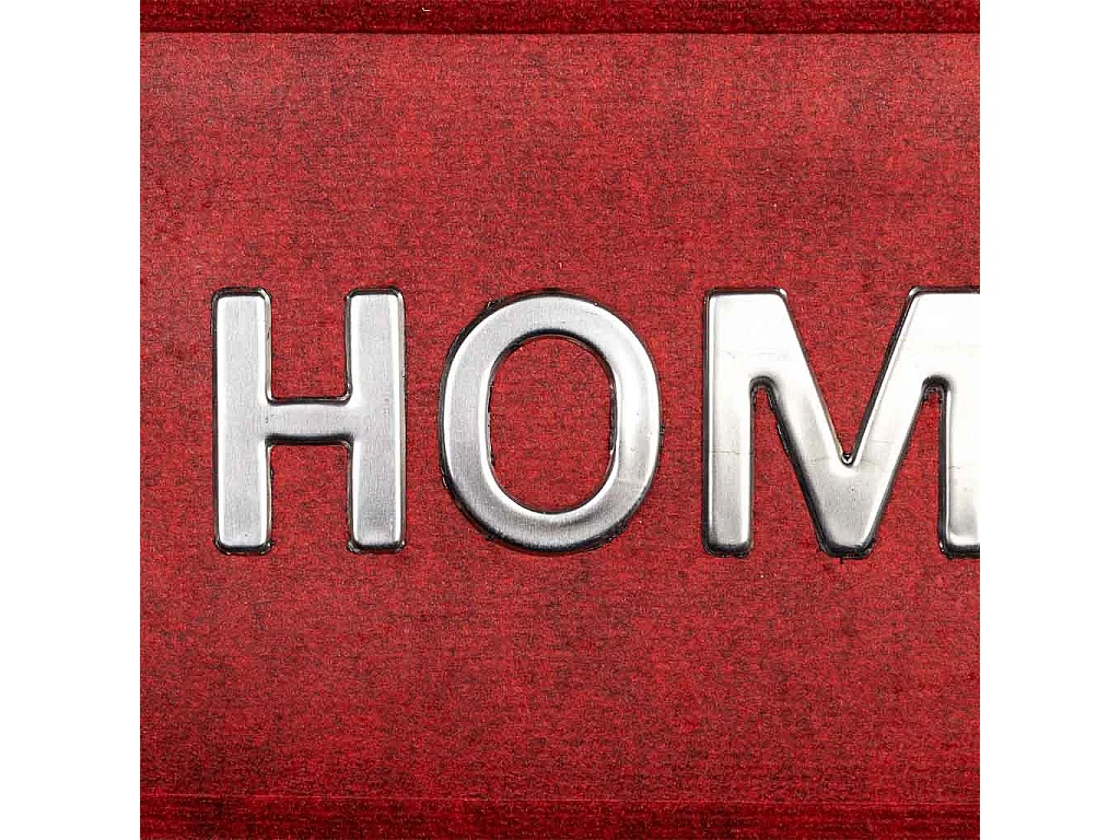 Fußmatte aus Faser und Gummi mit Metall in Rot 75x45