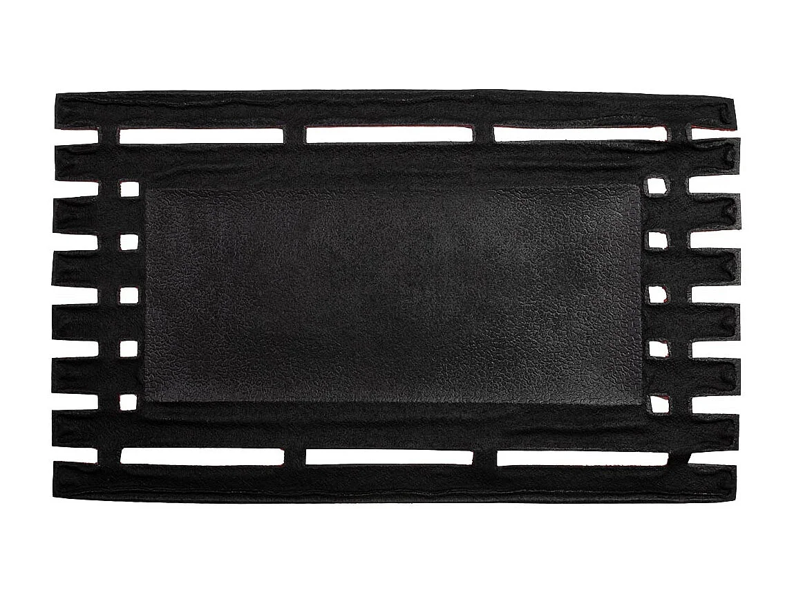 Zerbino in fibra e gomma con metallo rosso 75x45