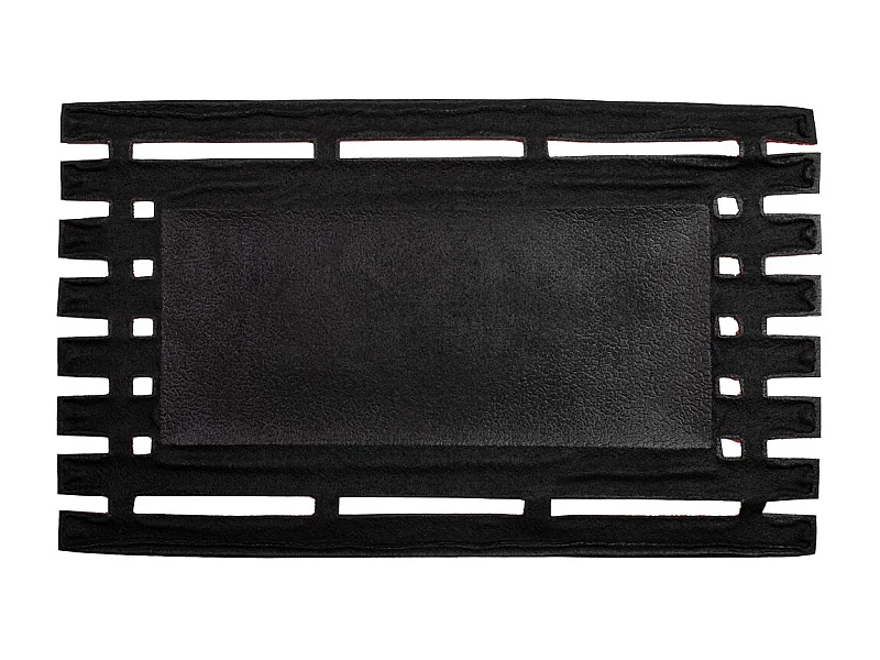 Fußmatte aus Faser und Gummi mit Metall in Rot 75x45