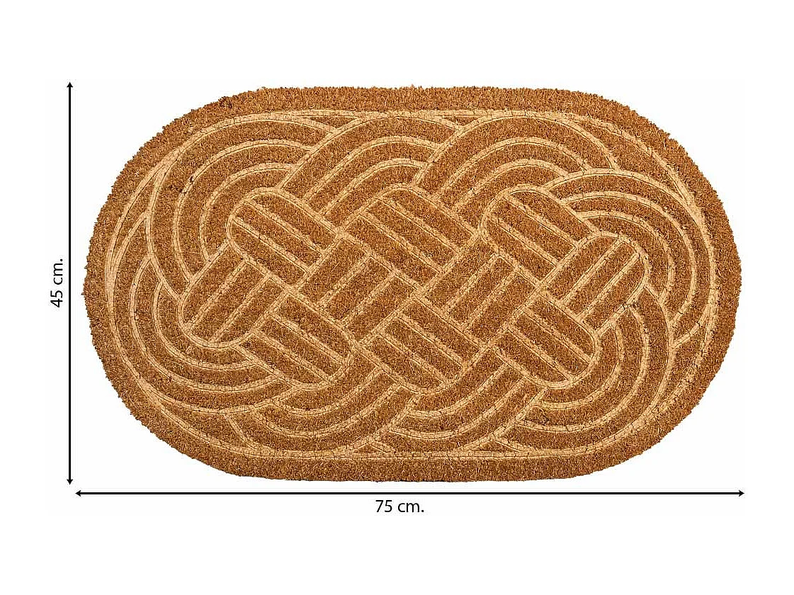 Fußmatte aus gepresster Faser in Braun 75x45