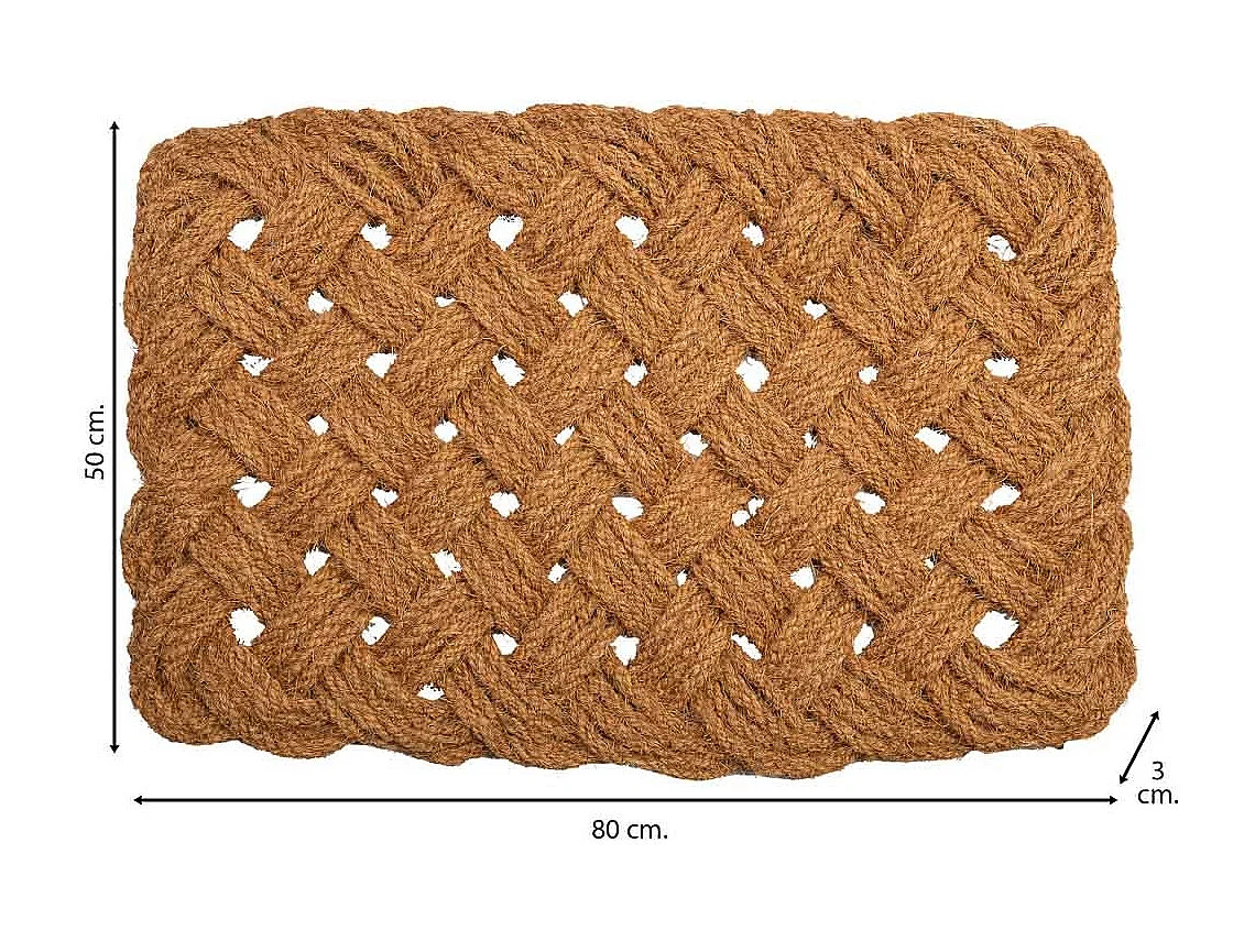 Tapis en corde de coco marron 80x50x3