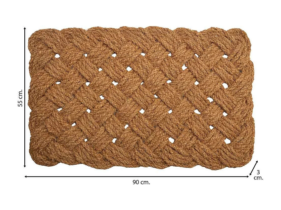 Tapis en corde de coco marron 90x55x3