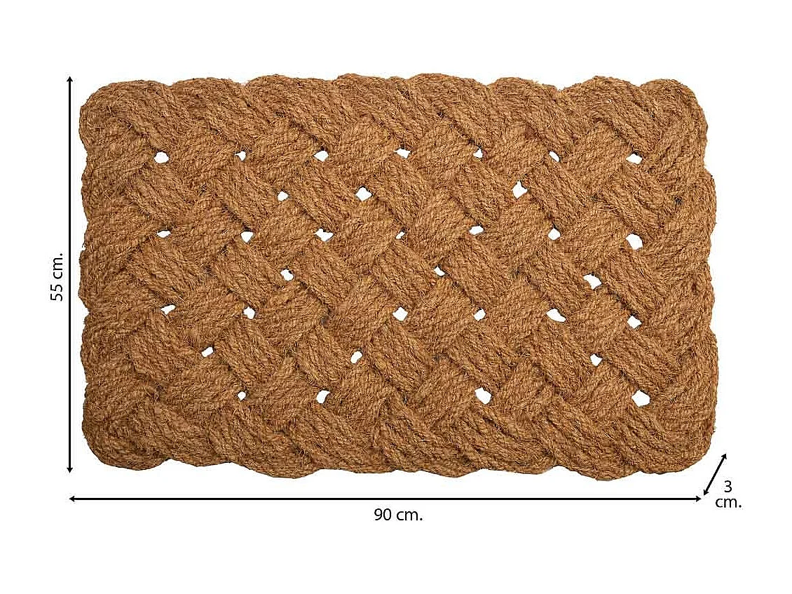 Zerbino corda di cocco marrone 90x55x3