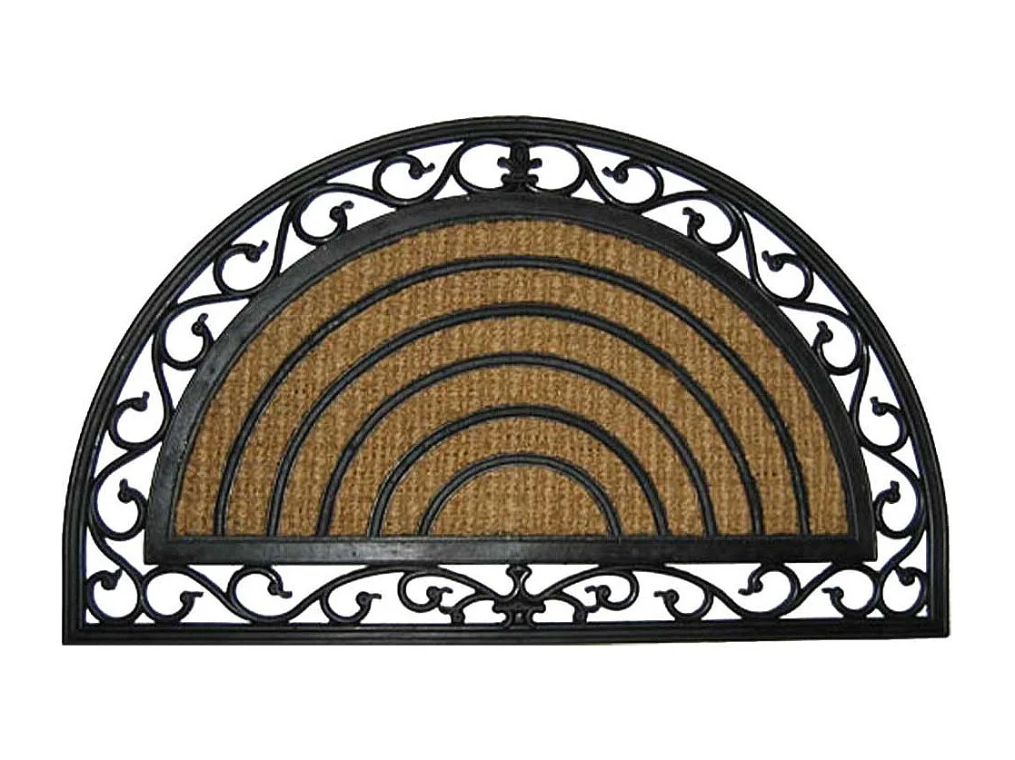 Felpudo de caucho y coco natural marron 75x45x1