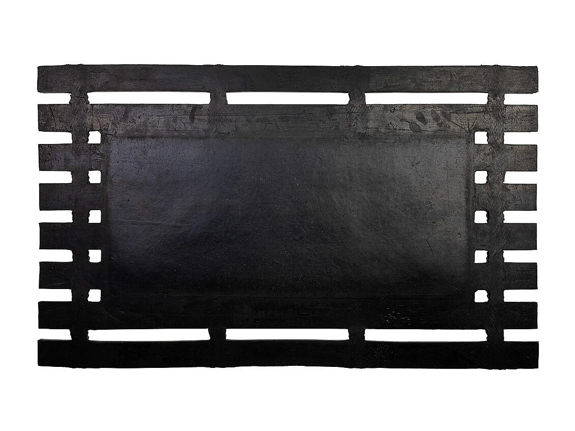 Capacho de borracha marrom e fibra natural 75x45