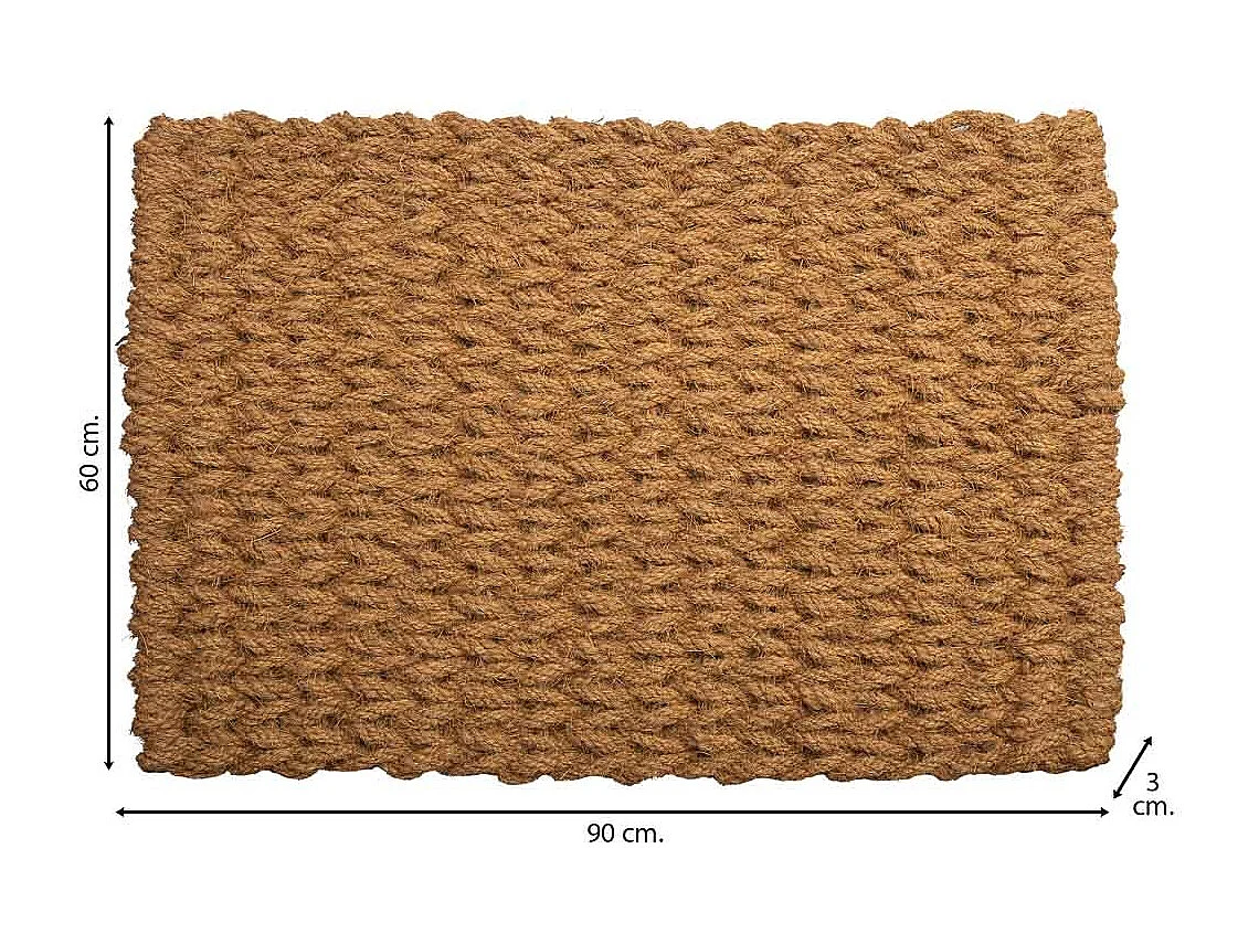 Felpudo de cuerda de coco marron 90x60x3