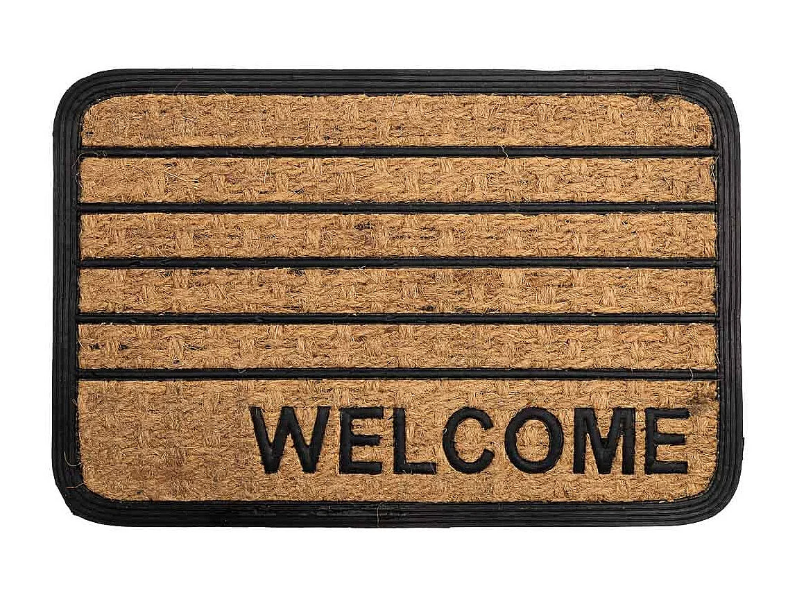 Fußmatte aus Faser und Gummi braun 60x40