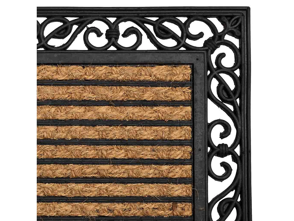 Felpudo de caucho y coco natural marron 75x45x1