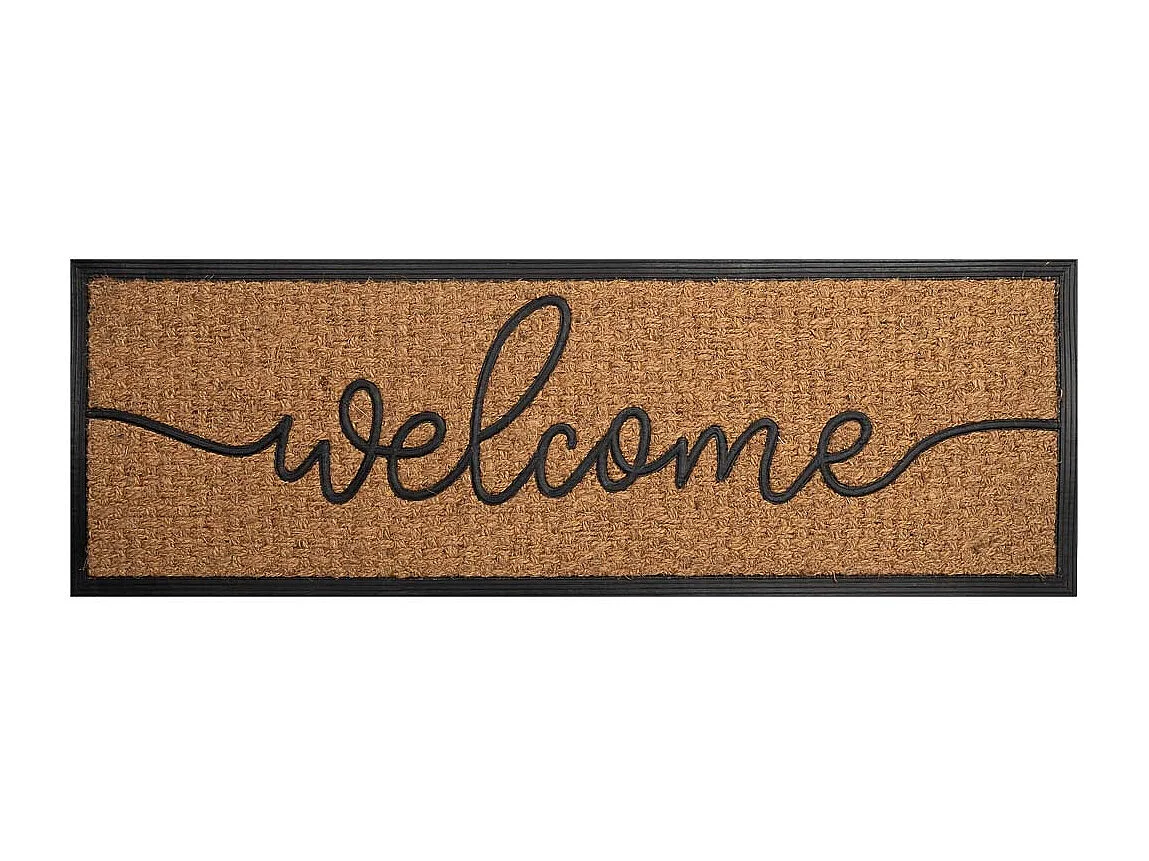 Fußmatte aus Faser und Gummi in Braun 120x40