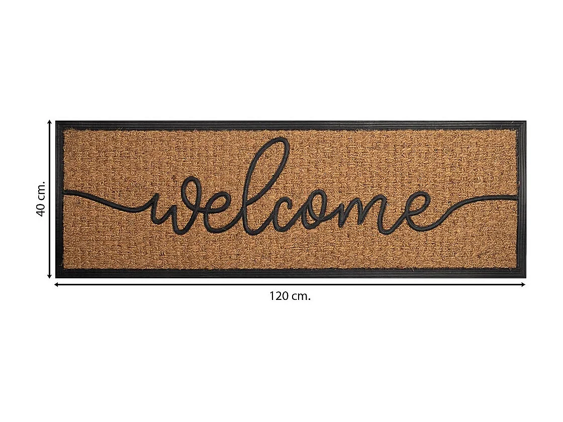Zerbino in fibra e gomma marrone 120x40