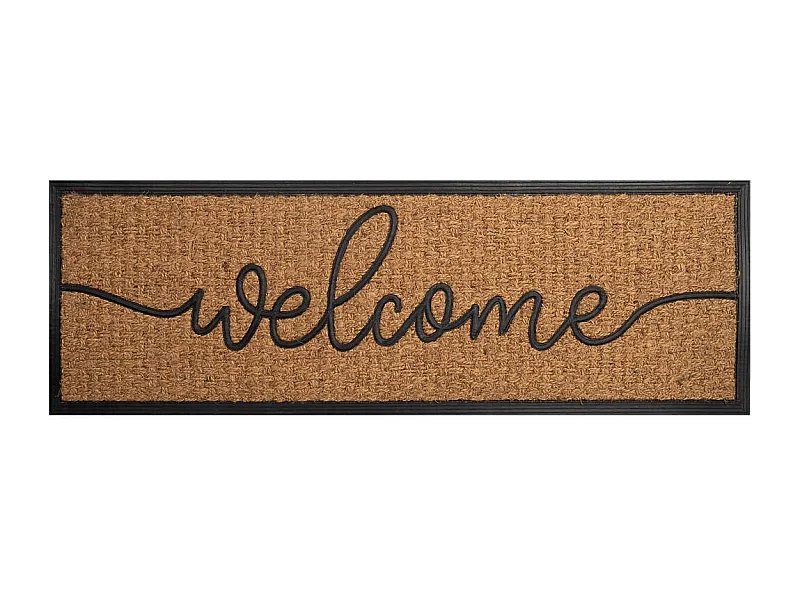 Zerbino in fibra e gomma marrone 120x40