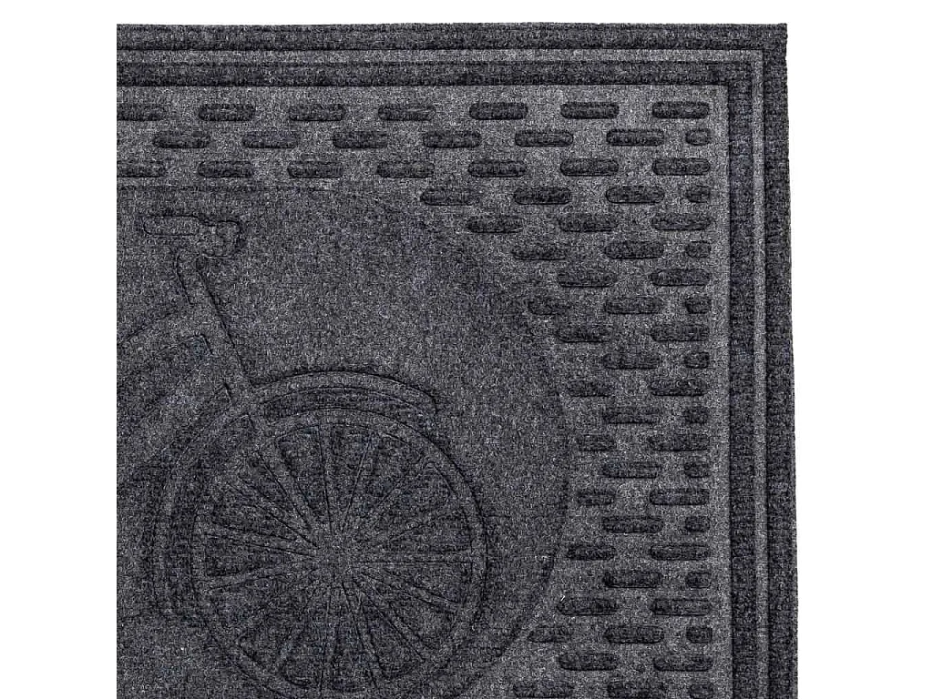 Tapis d'entrée en fibre et caoutchouc gris 75x45