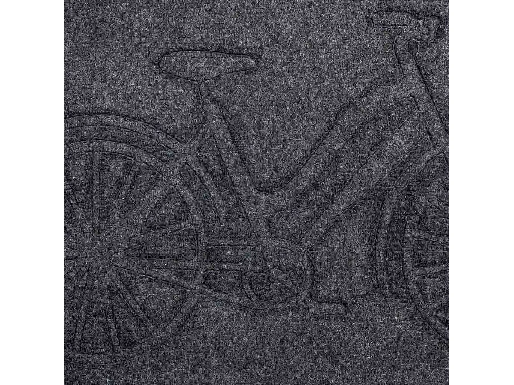 Tapis d'entrée en fibre et caoutchouc gris 75x45