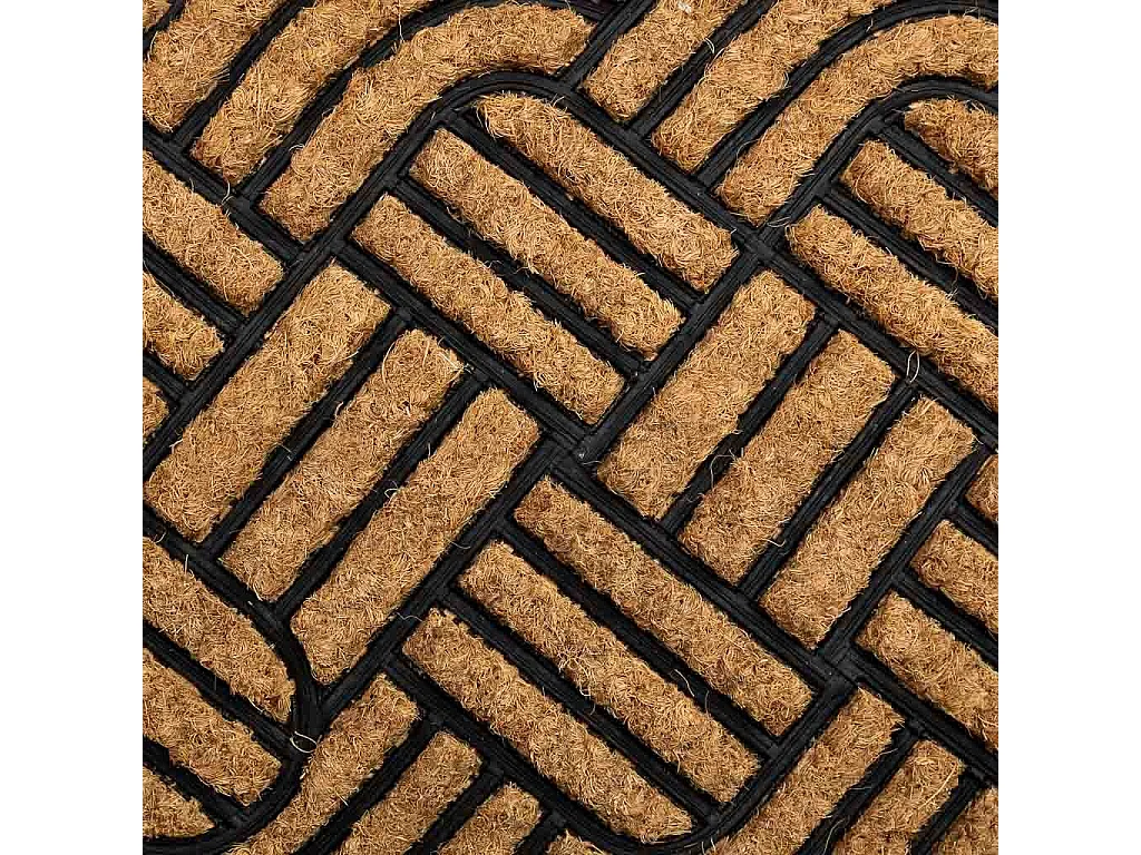 Paillasson en fibre de coco et caoutchouc marron 70x40