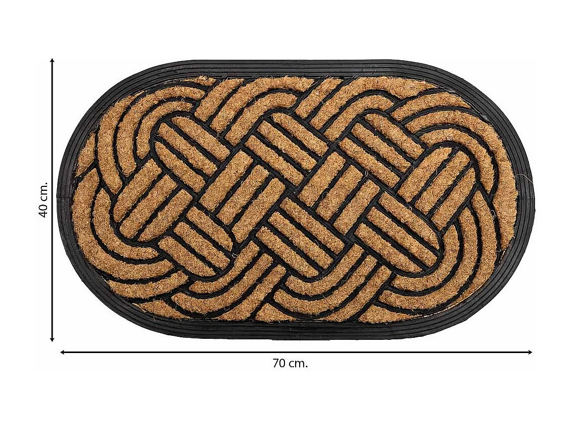 Zerbino in fibra di cocco e gomma marrone 70x40
