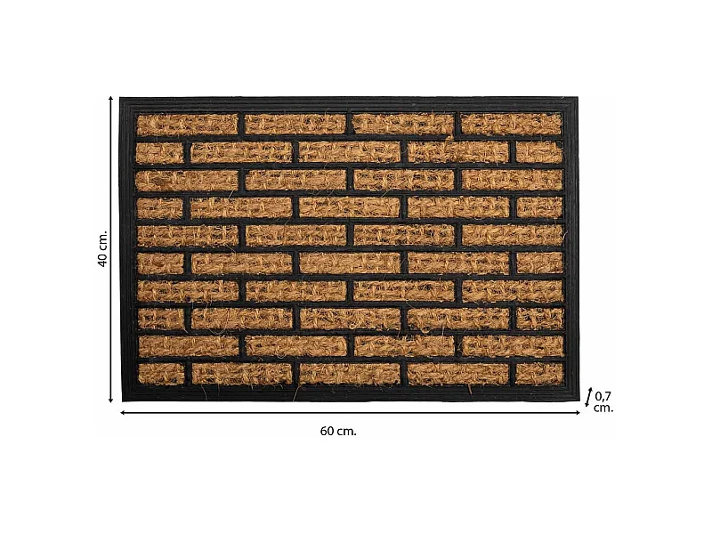 Fußmatte aus Faser und Gummi braun 60x40x0,7