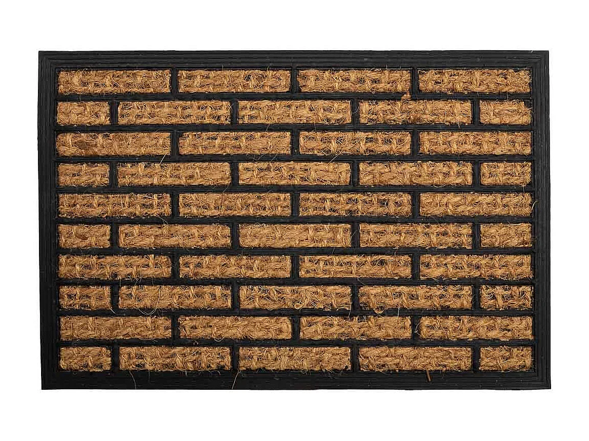 Zerbino in fibra e gomma marrone 60x40x0,7