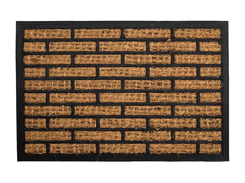 Zerbino in fibra e gomma marrone 60x40x0,7