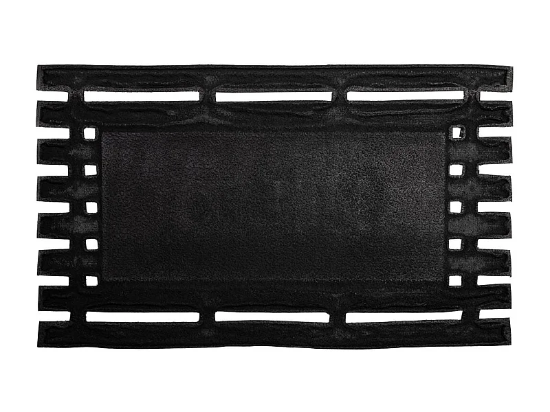 Tapis d'entrée en fibre et caoutchouc avec métal gris 75x45