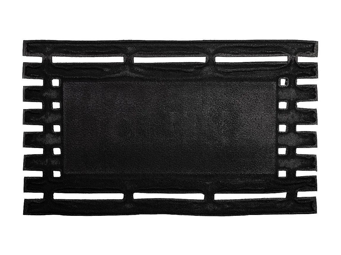 Tapis d'entrée en fibre et caoutchouc avec métal gris 75x45