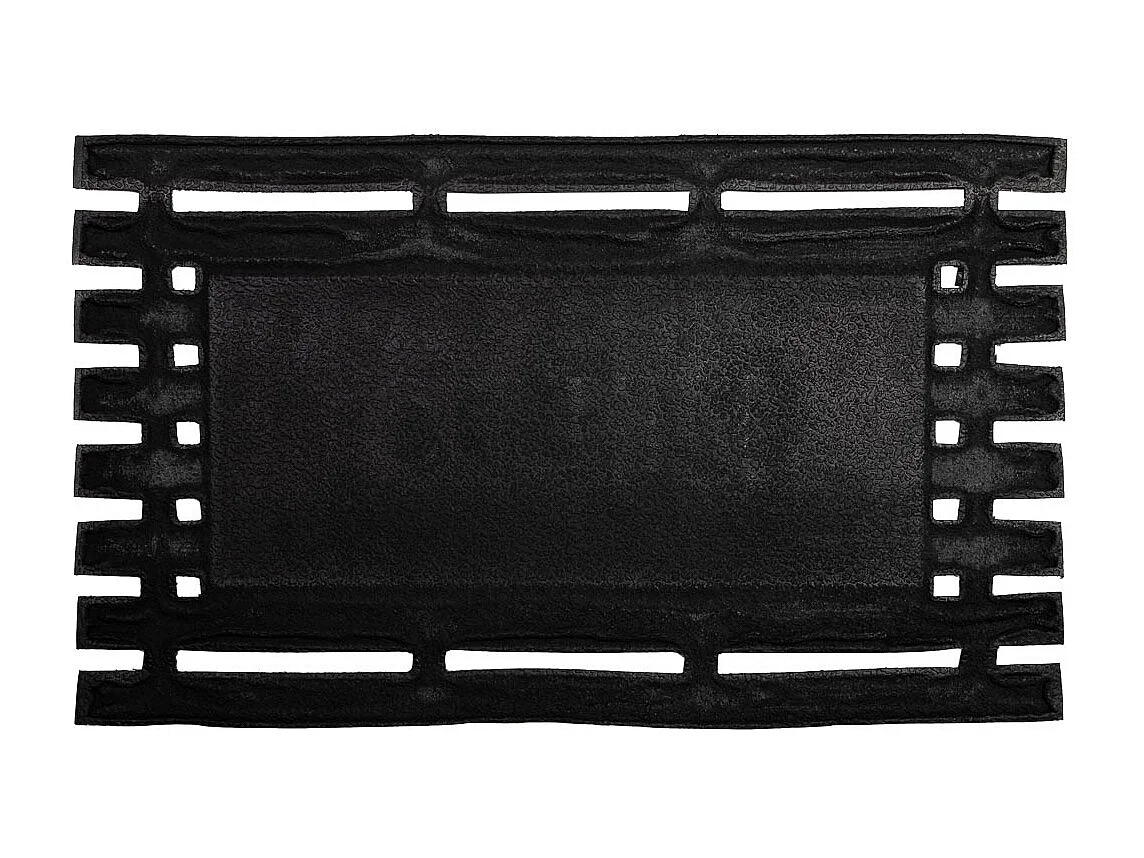 Tapis d'entrée en fibre et caoutchouc avec métal gris 75x45