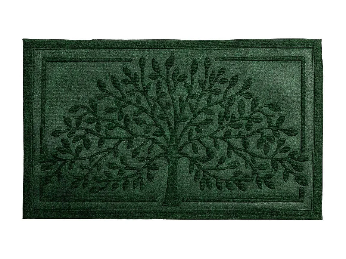Tapis d'entrée en fibre et caoutchouc vert 75x45