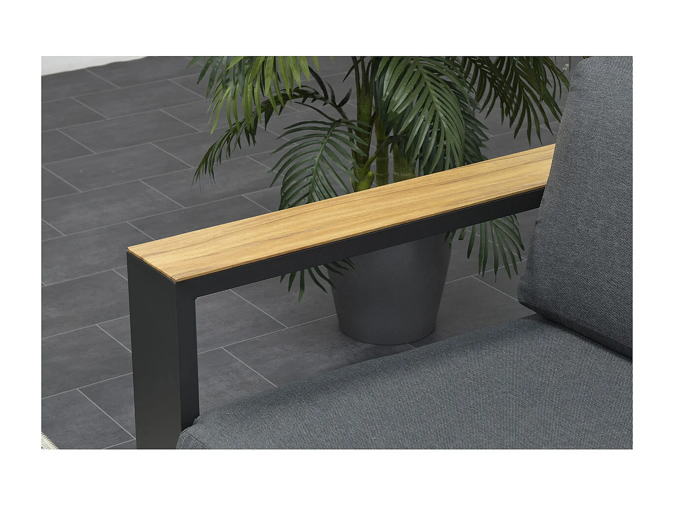 Garden Impressions Plaza lounge tuinstoel - donker grijs teaklook