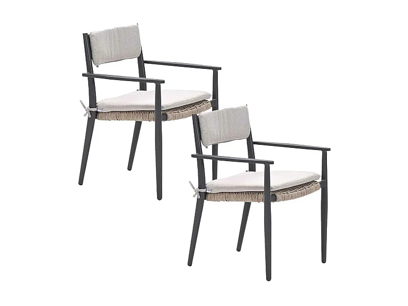 Chaise de jardin Garden Impressions Lily gris foncé - 2 pièces