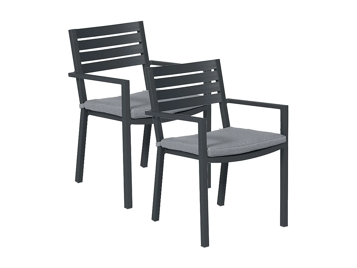 Chaise de jardin Garden Impressions Amarillo 2 pièces gris foncé