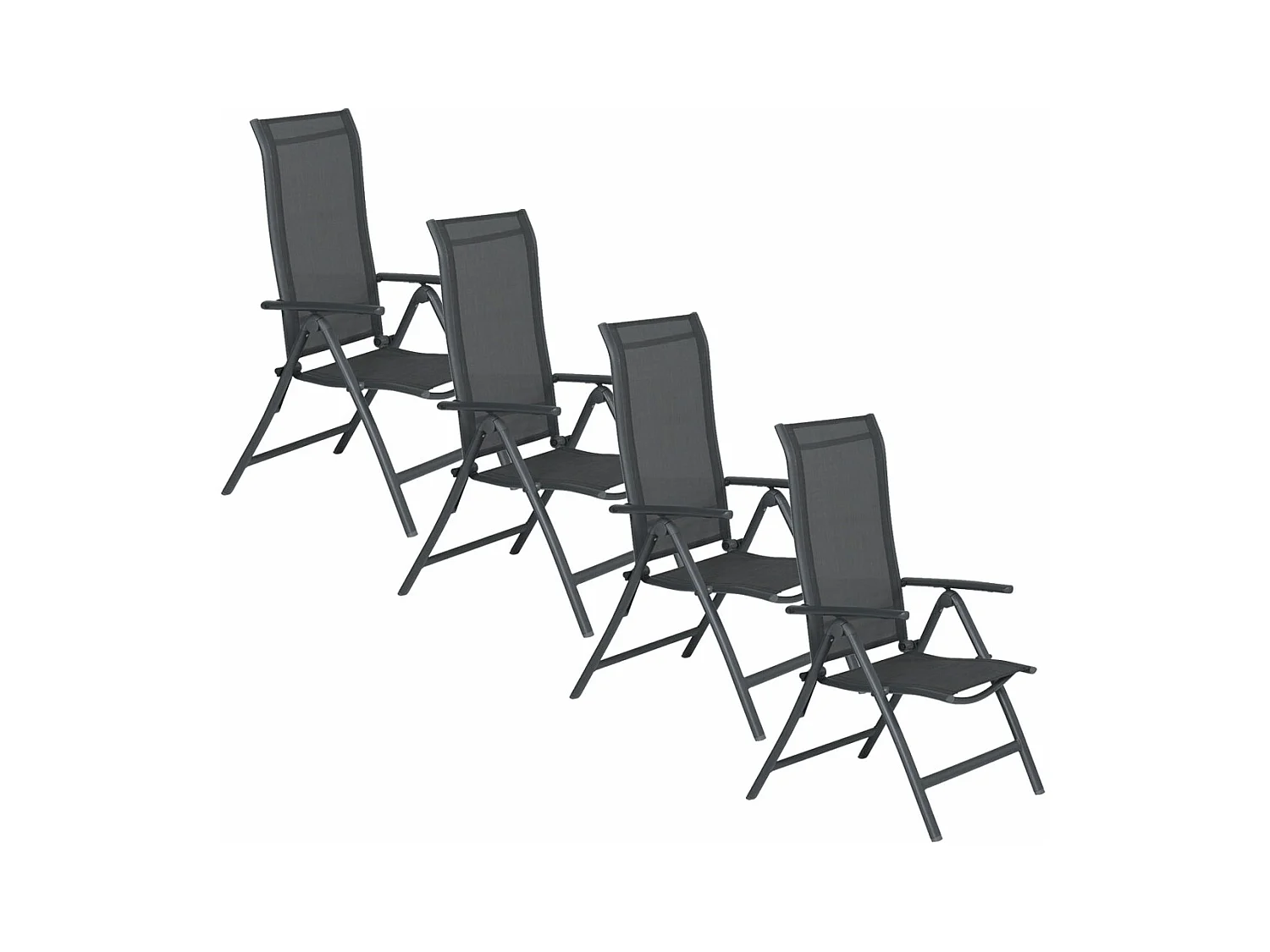 Chaise de jardin Garden Impressions Santos 4 pièces gris foncé