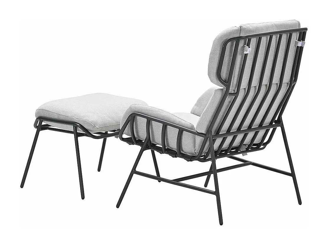 Garden Impressions Fresno loungestoel incl. voetenbank - donker grijs