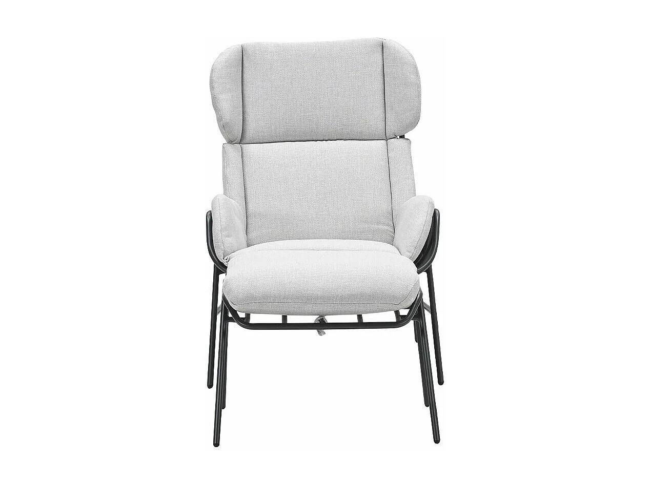 Chaise longue Garden Impressions Fresno gris foncé avec repose-pieds