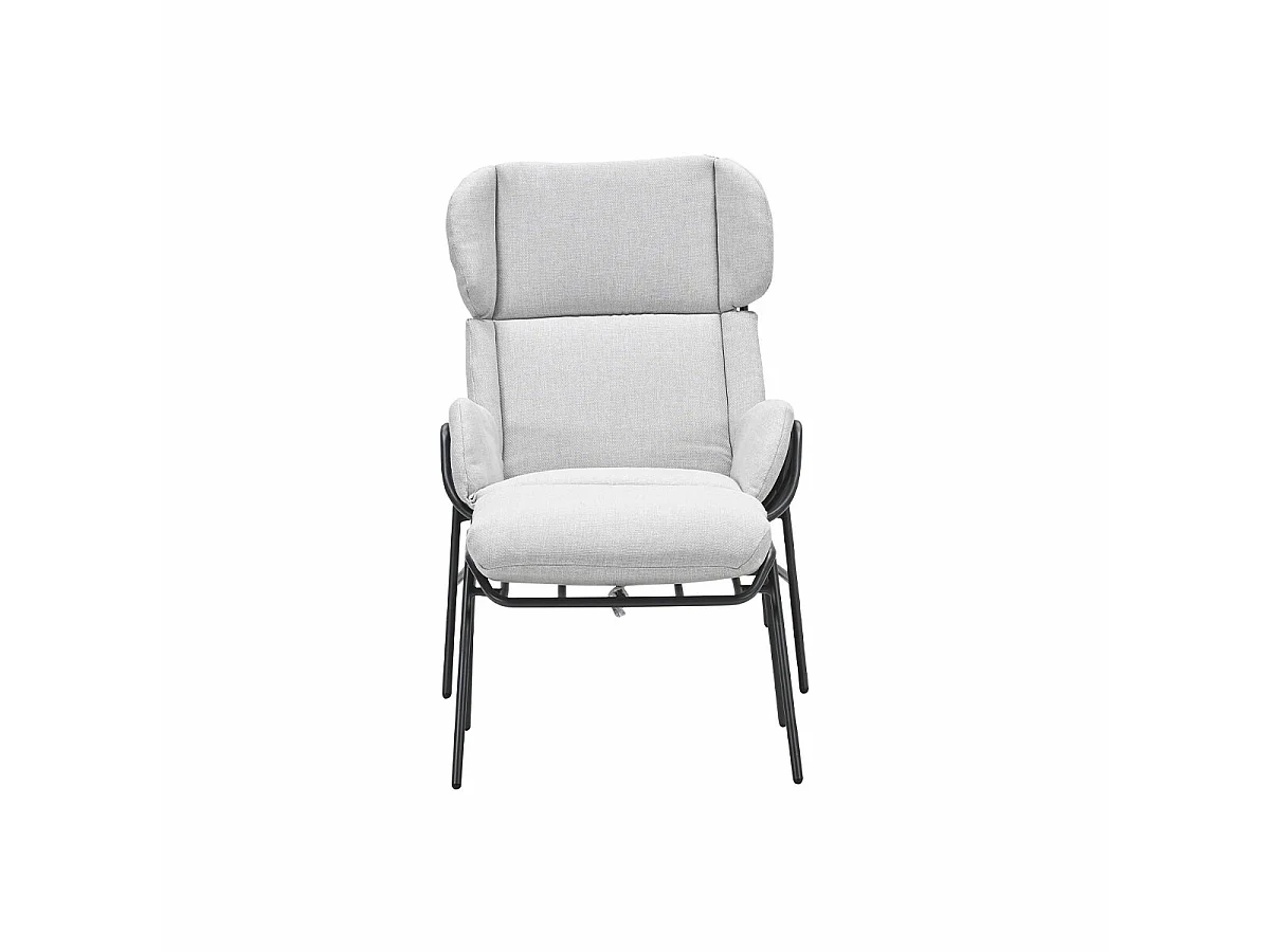 Chaise longue Garden Impressions Fresno gris foncé avec repose-pieds