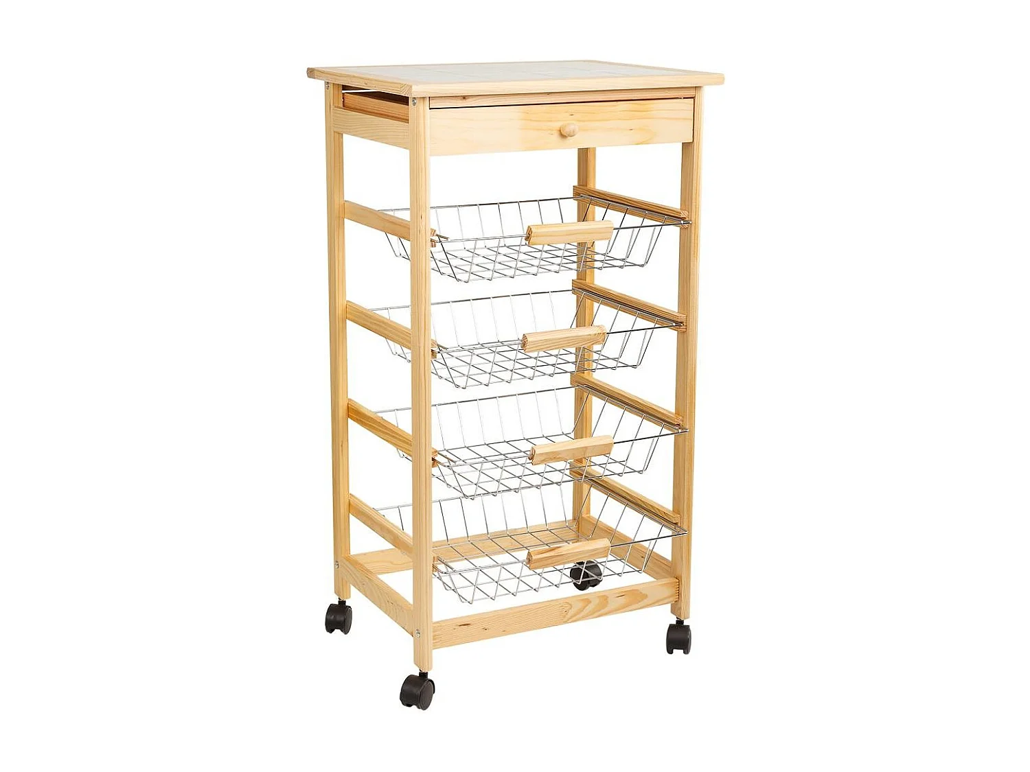 Carrello da cucina in legno marrone 47x37x85h