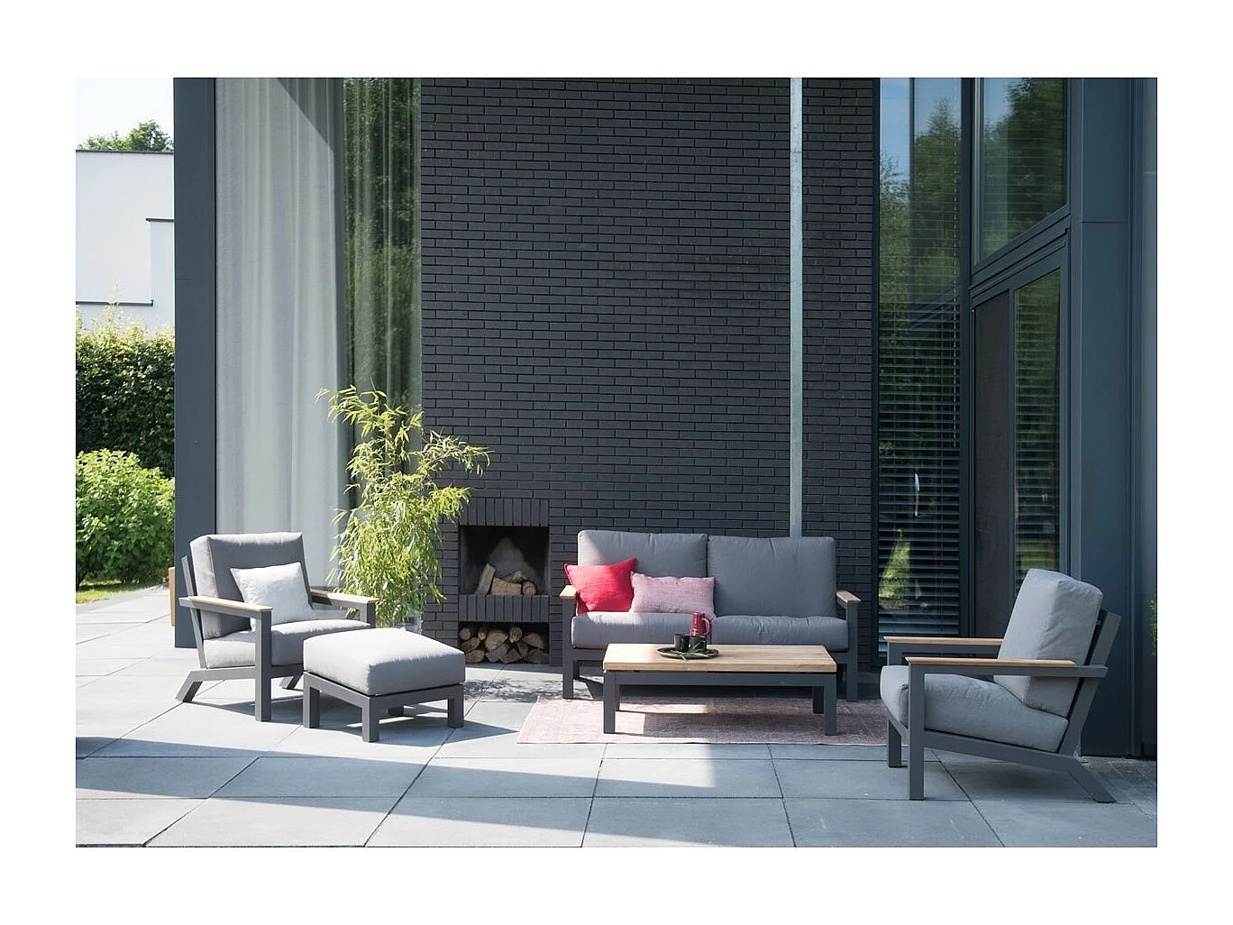 4 Seasons Capitol fauteuil de jardin lounge - gris foncé