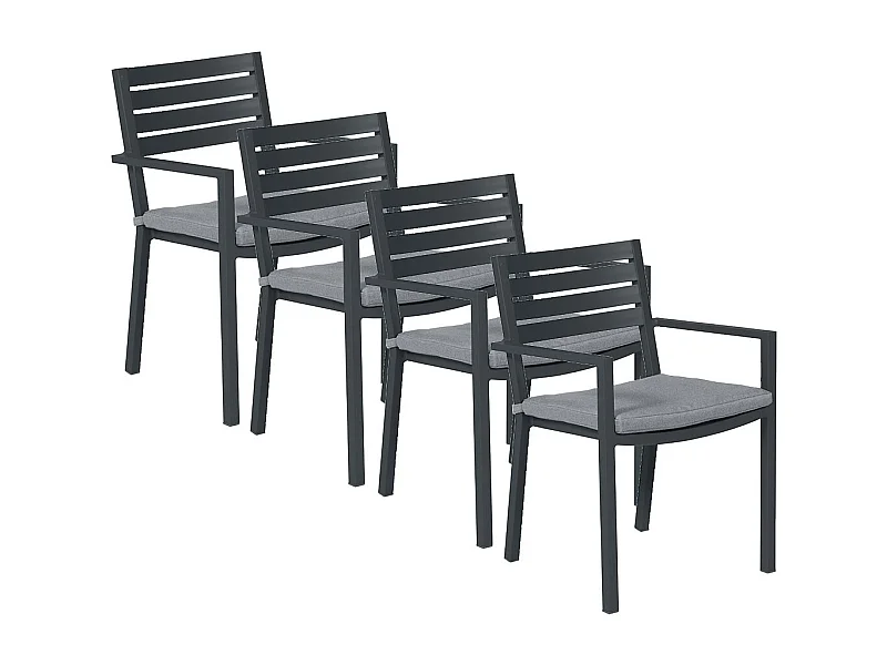 Chaise de jardin Garden Impressions Amarillo 4 pièces gris foncé