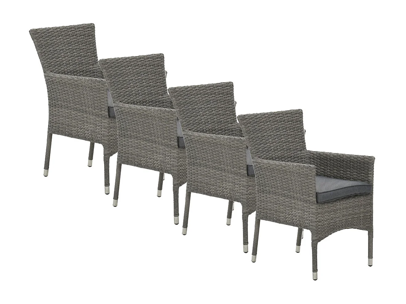 Garden Impressions Jerba tuinstoel grijs - 4 stuks