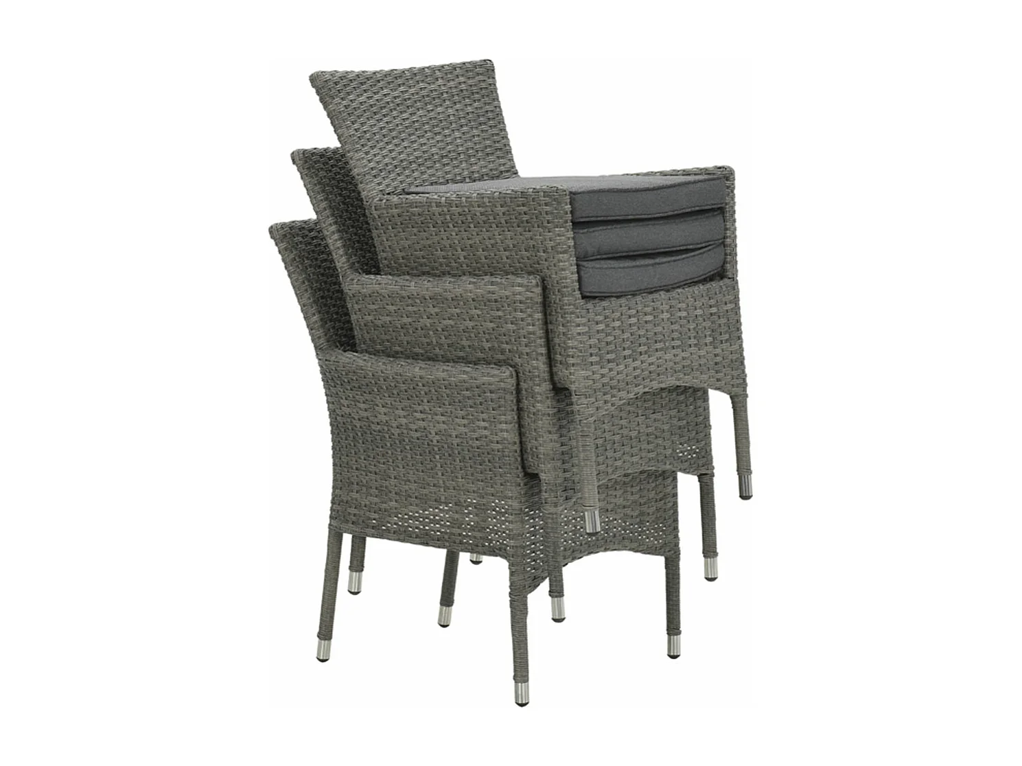 Garden Impressions Jerba tuinstoel grijs - 4 stuks