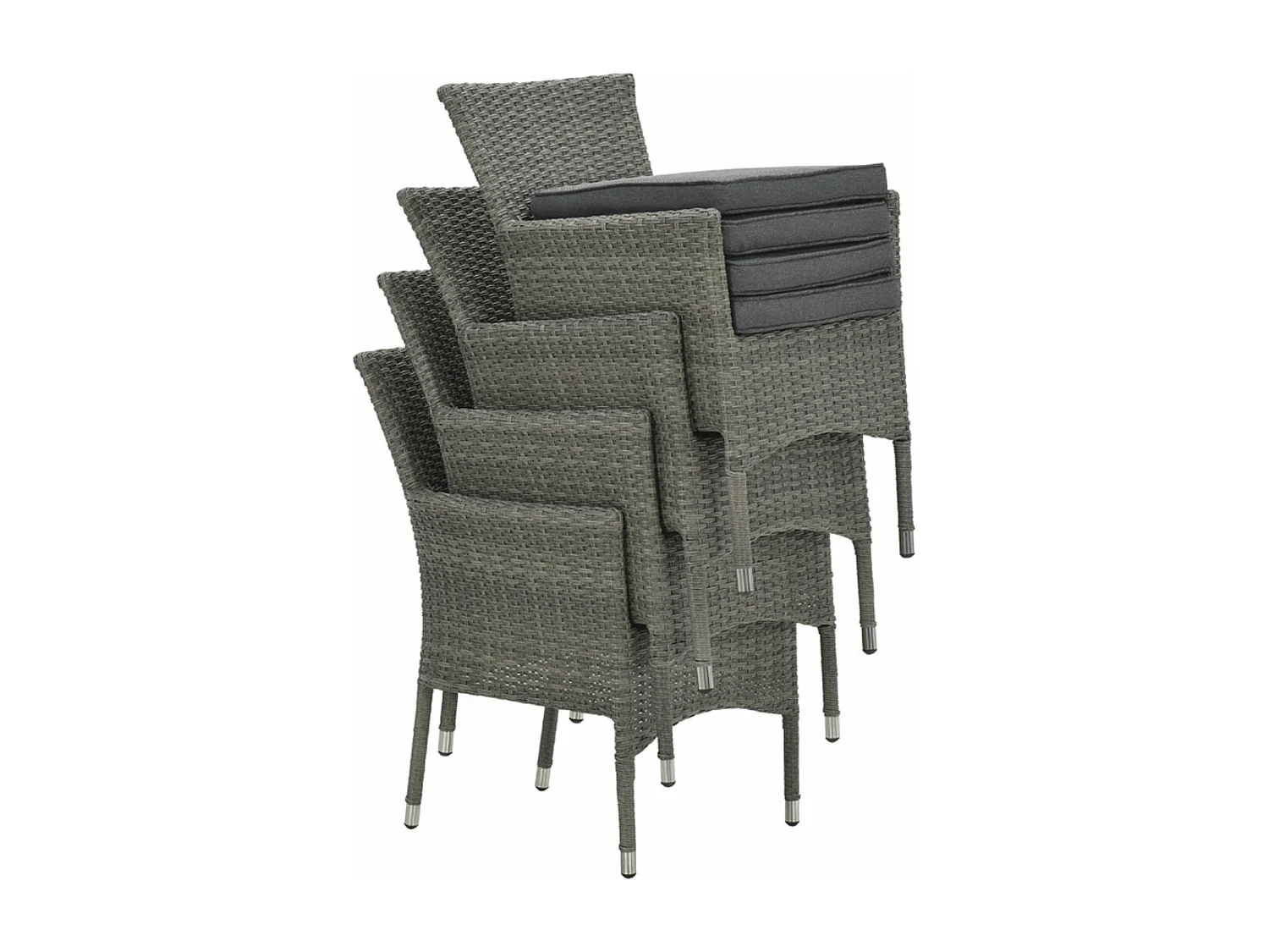 Garden Impressions Jerba tuinstoel grijs - 4 stuks