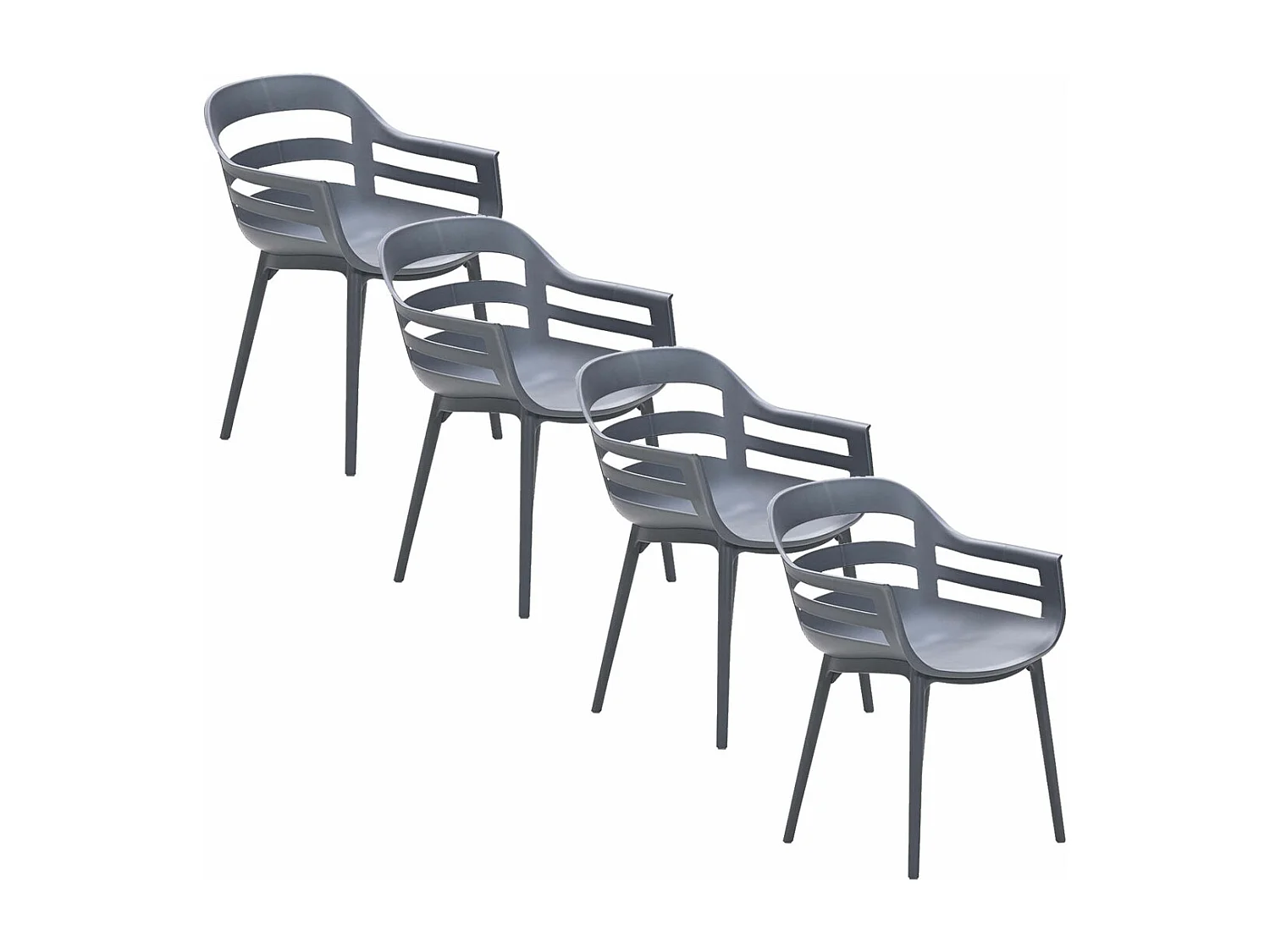 Chaise de jardin Garden Impressions Sunny gris foncé 4 pièces