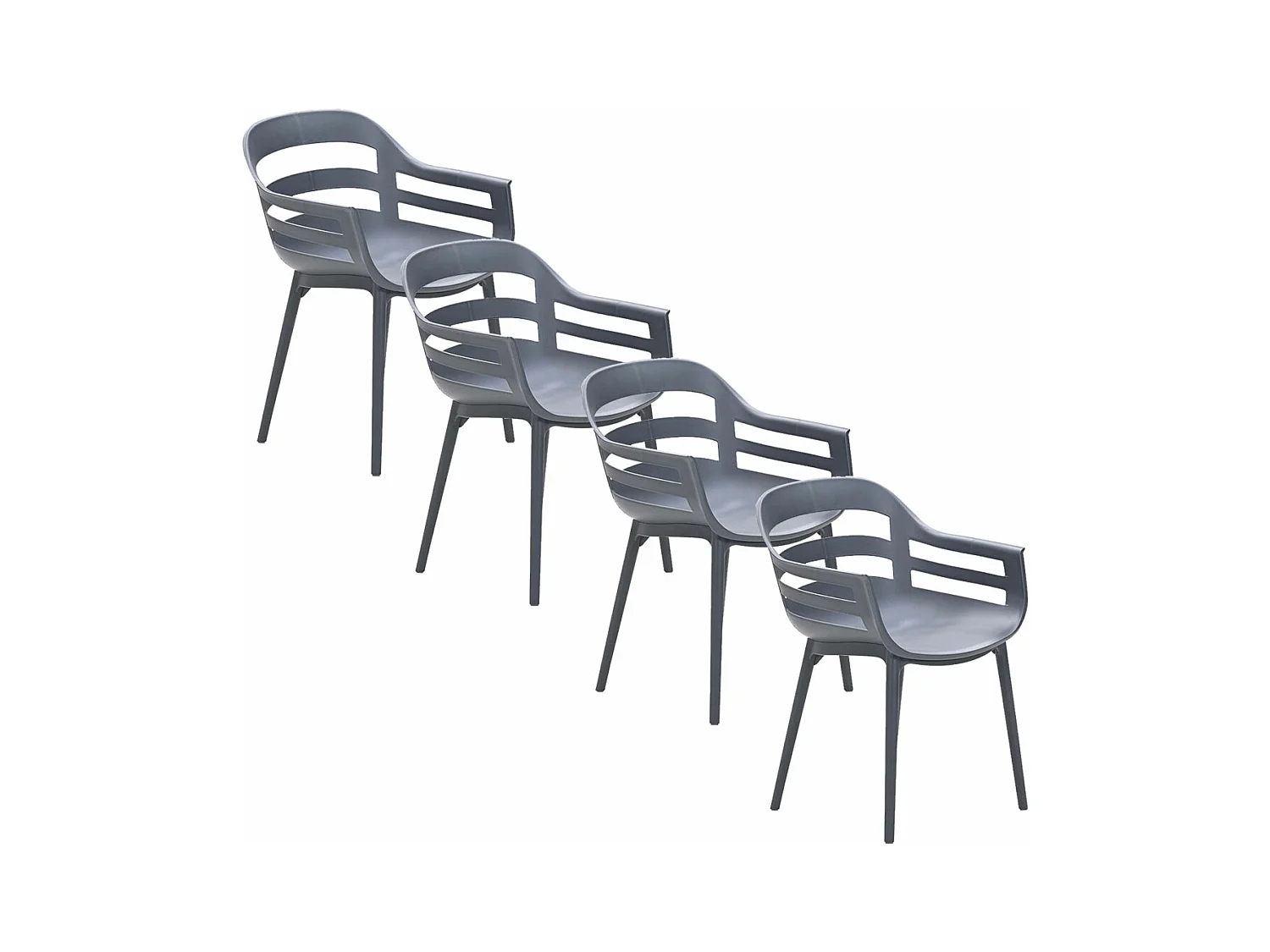 Chaise de jardin Garden Impressions Sunny gris foncé 4 pièces