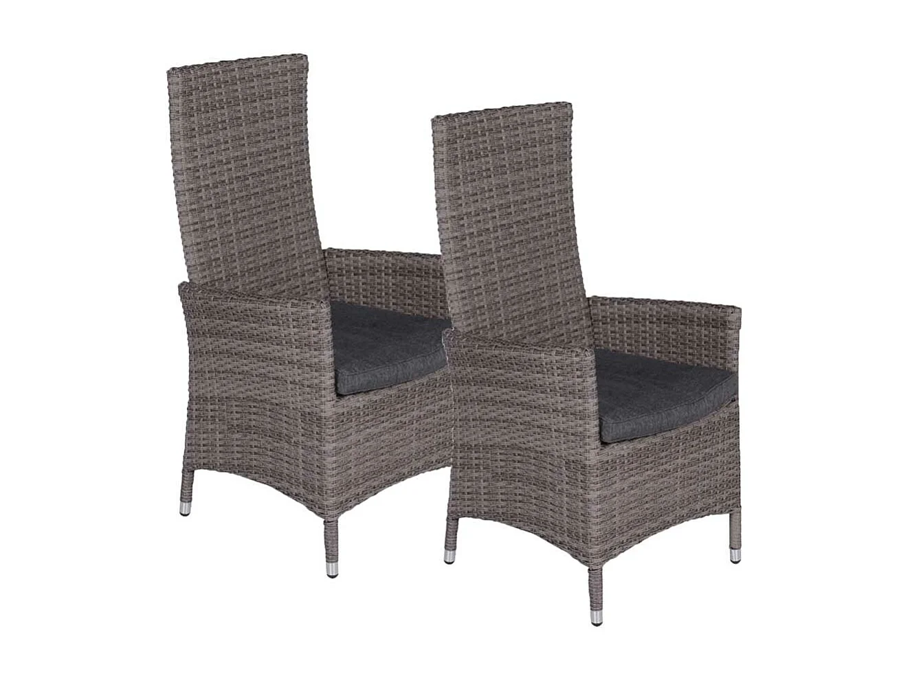 Garden Impressions Nice verstelbare tuinstoel grijs - 2 stuks