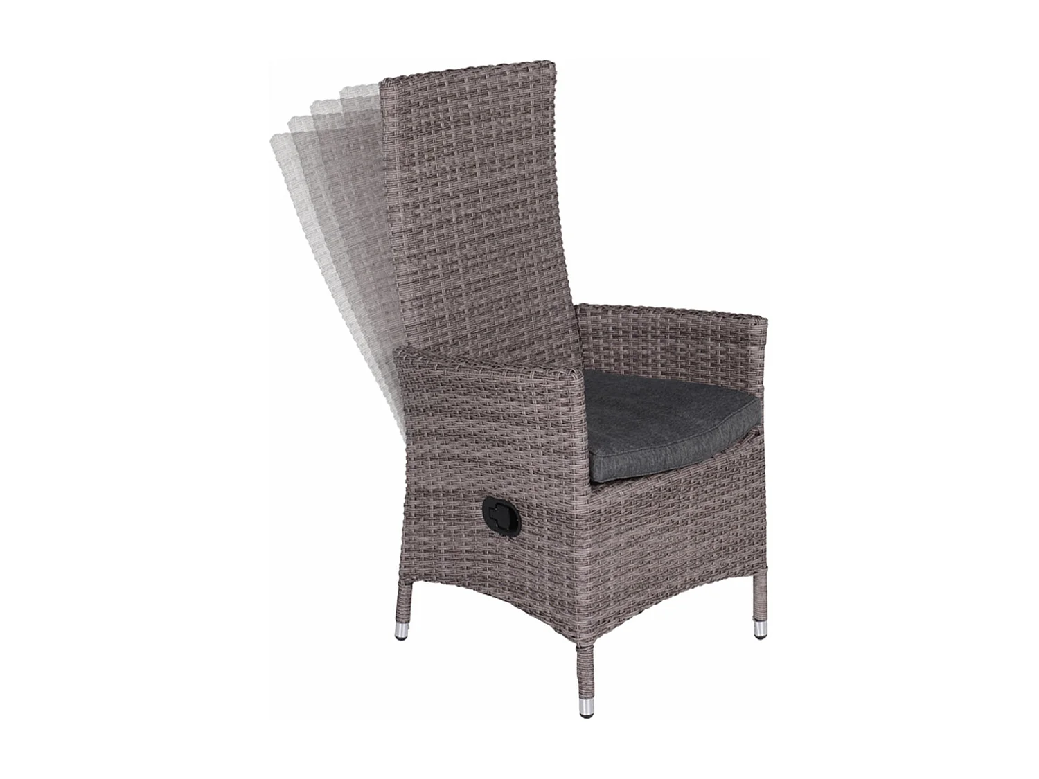 Garden Impressions Nice verstelbare tuinstoel grijs - 2 stuks