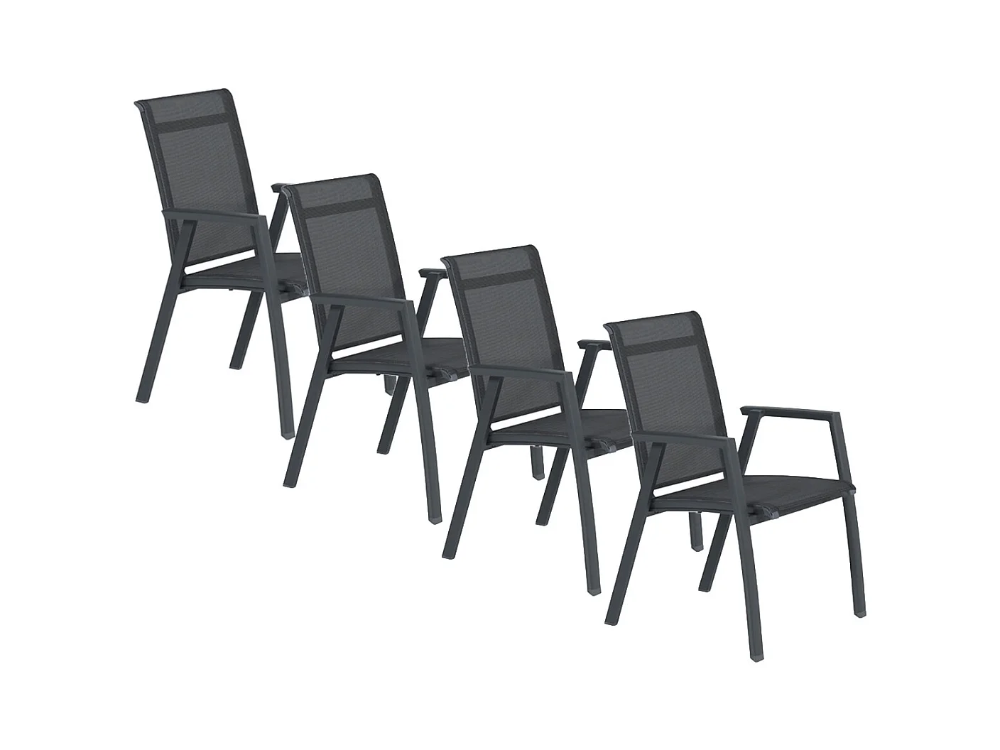 Santana dining tuinstoel donker grijs - 4 stuks