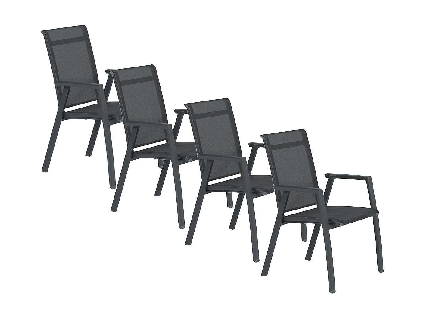 Chaise de jardin Garden Impressions Santana gris foncé 4 pièces