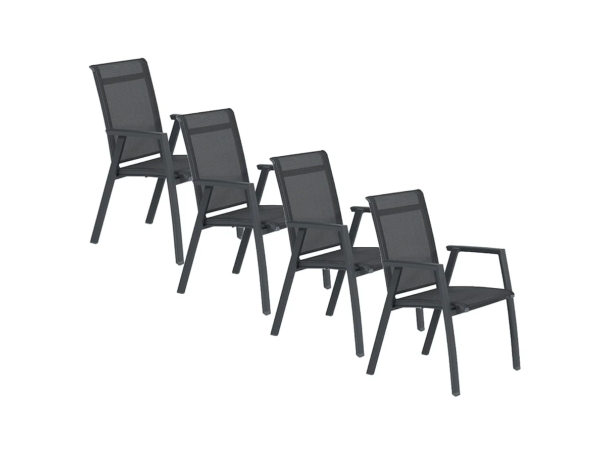 Santana dining tuinstoel donker grijs - 4 stuks