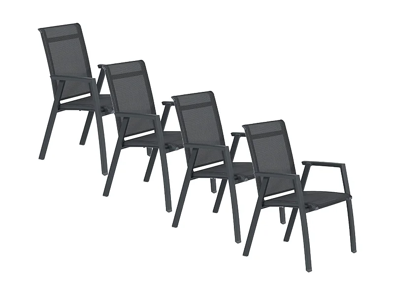 Chaise de jardin Garden Impressions Santana gris foncé 4 pièces