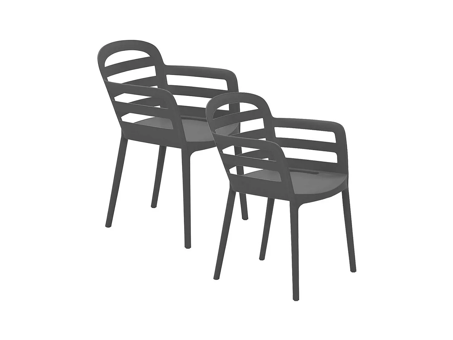 Chaise de jardin Garden Impressions Mira gris foncé 2 pièces