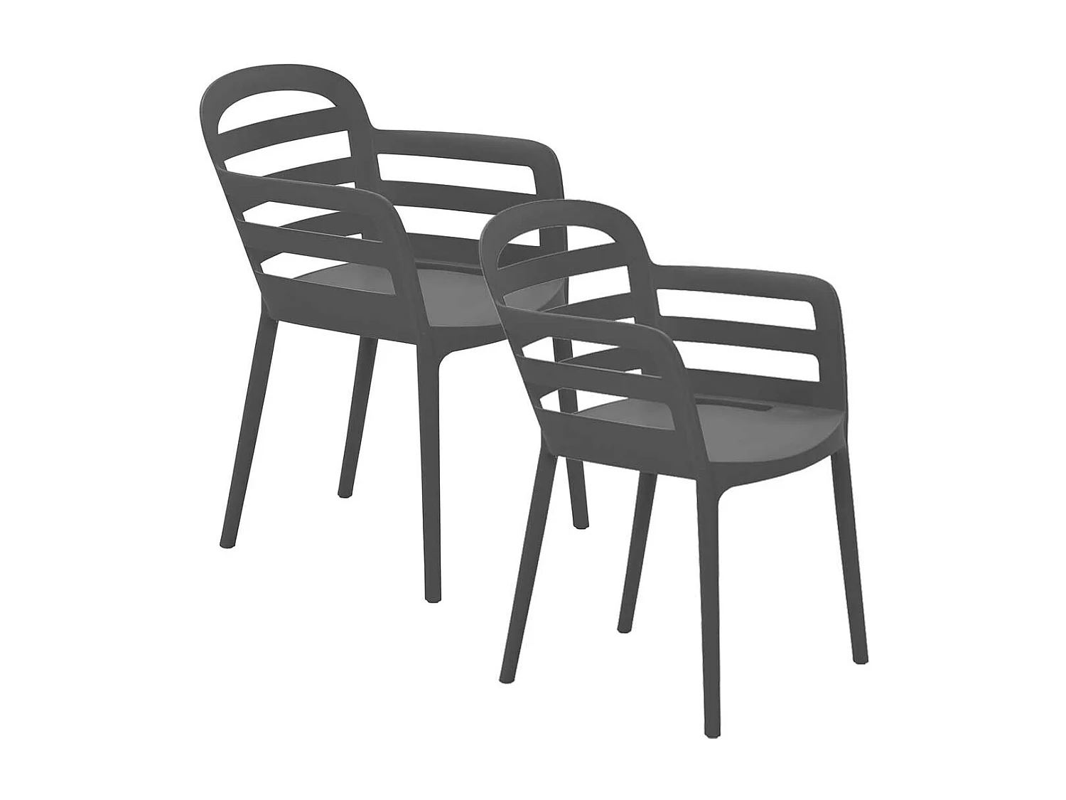 Chaise de jardin Garden Impressions Mira gris foncé 2 pièces