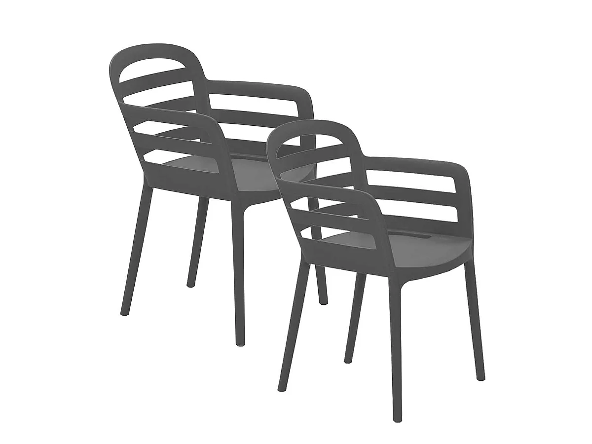 Chaise de jardin Garden Impressions Mira gris foncé 2 pièces